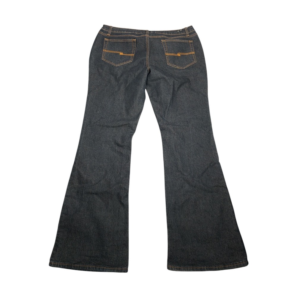 Arizona Jean Co Dark Wash Flare Leg Jeans Womens 17 Long Stretch Denim